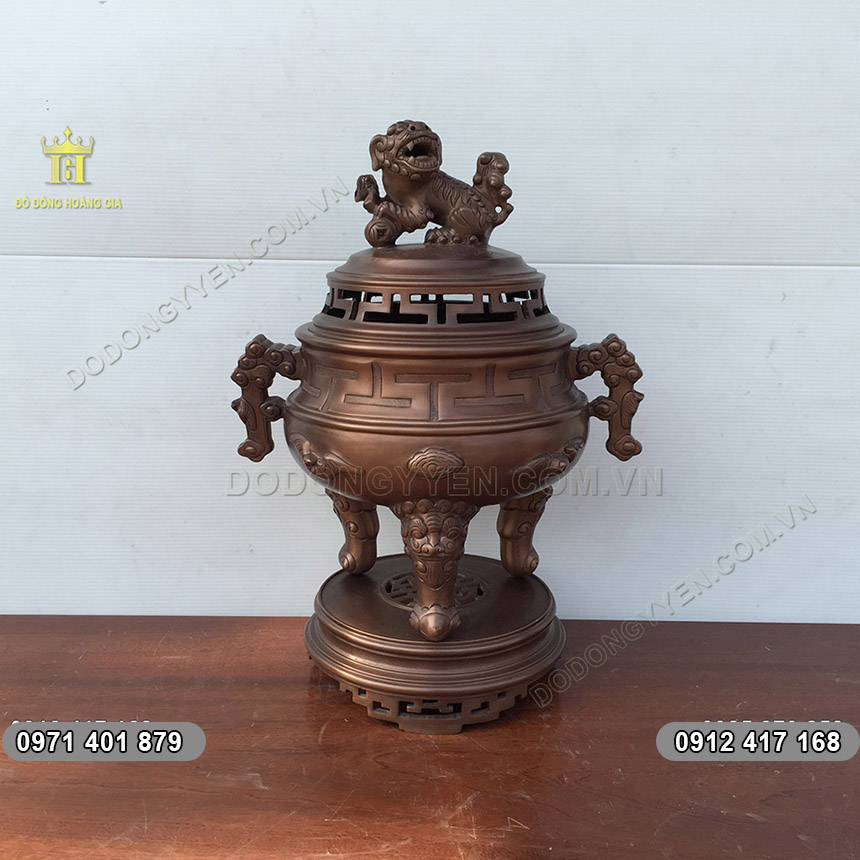 Đỉnh Đồng Đỏ B&aacute;nh Dầy Tai Cui Dơi Ph&uacute;c 50cm